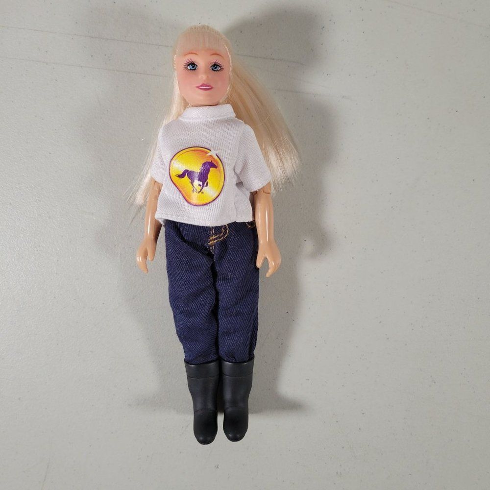 Empire Toys Doll With Horse Shirt Jeans and Boots 6" Tall